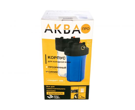 Корпус АКВА ПРО 10BB ХВС 1" синий, ключ и скоба MY-H10BB01 425 – изображение 2