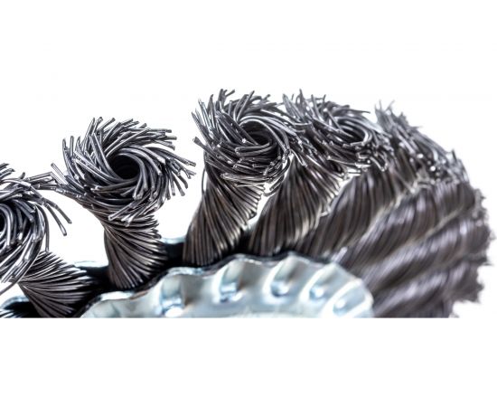 Корщетка-колесо гайка М14 стальная витая проволока 125 мм FIT 39123 – изображение 2