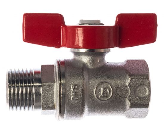 Шаровой кран Giacomini R254D 1/2, внутренняя/наружная, ручка-бабочка красная, хромированный R254X003 – изображение 2
