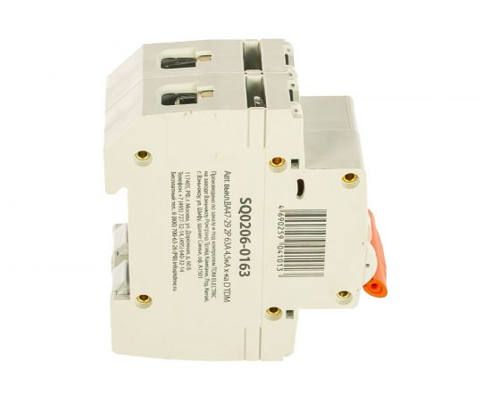 Автоматический выключатель TDM ВА47-29 2Р 63А 4.5кА D SQ0206-0163 – изображение 2