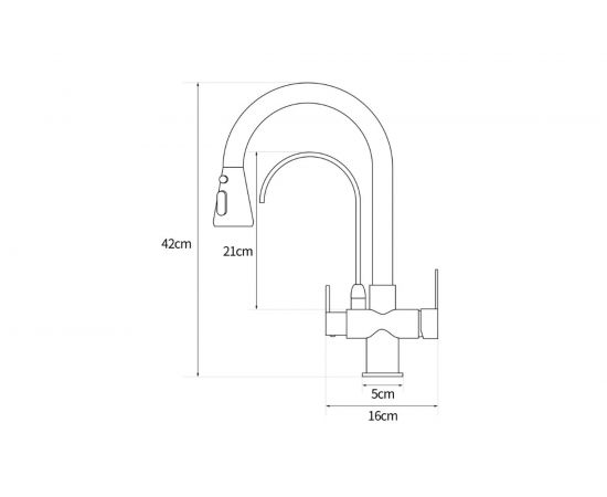 Смеситель для кухни SHIMIZU с подключением к фильтру для питьевой воды Water Filter smz 1006569 – изображение 4