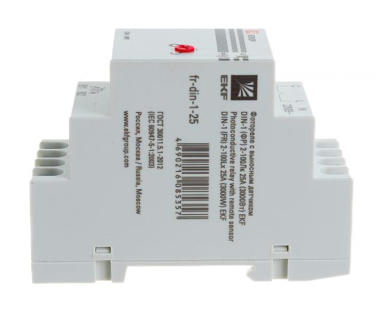 Фотореле с выносным датчиком EKF DIN-1 ФР 2-100Лк 25А 3000Вт PROxima SQfr-din-1-25 – изображение 4