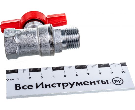 Шаровой кран Giacomini R254D 1/2, внутренняя/наружная, ручка-бабочка красная, хромированный R254X003 – изображение 5