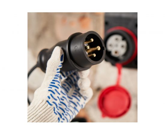 Переносная влагозащищенная вилка REXANT 3Р+РЕ, 32 А, IP44, каучук 111-006 – изображение 8
