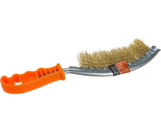 Металлическая изогнутая зачистная щетка с пластиковой ручкой АвтоDело 44012 