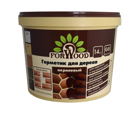 Герметик для дерева Forwood ВДАК-1501 тик, 14 кг 141290 