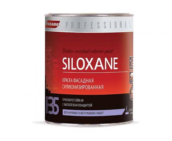Краска фасадная силиконизированная PARADE F35 SILOXANE база А 0,9 л Россия Лк-00004108 