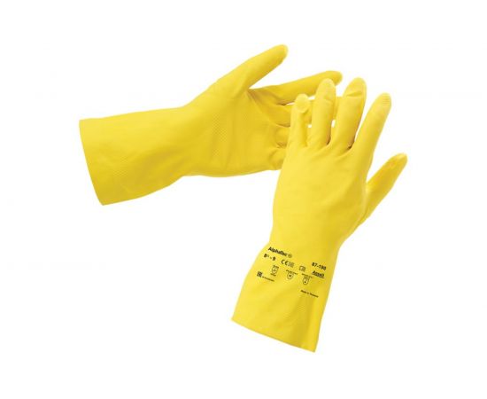 Перчатки ANSELL ALPHATEC 87-190, желтые, латекс, р. 9.5-10 1470-10 