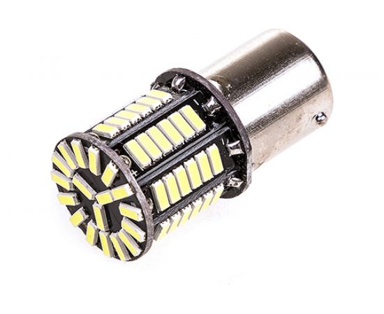 Автолампа диод S25 P21W 66 SMD диодов BA15s 1-контурная белая SKYWAY S08201397 