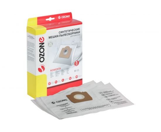 Мешки-пылесборники оригинальные синтетические OZONE (3 шт.) тип Rowenta ZR 815 M-11 