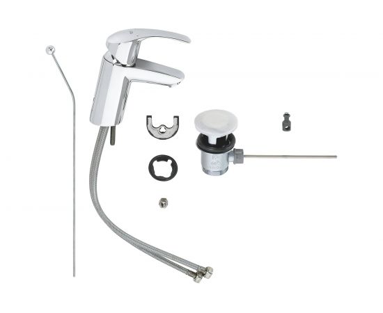 Смеситель для раковины Grohe Eurosmart 2015 однорычажный, со сливным гарнитуром, S-size 33265002 – изображение 2