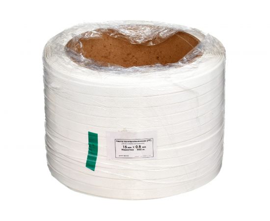 Лента Кордленд ПП 15x0,8x0,5км (220кгс) белый, М/ПА PP-00719 – изображение 2