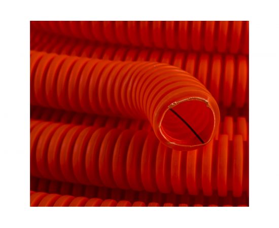 Гофрированная труба Экопласт Труба ПНД, легкая, с зондом, диаметр 25 мм, цвет оранжевый 20125-OR – изображение 2