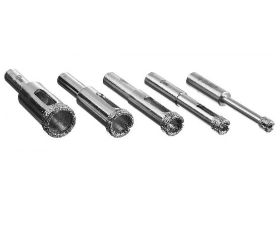 Набор алмазных трубчатых сверл по керамике (4-12 мм) 5 шт. Зубр 29850-H5 – изображение 2
