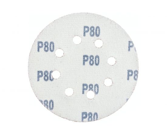 Круг шлифовальный на липучке (10 шт; 125 мм; 8 отверстий; Р80) Калибр 00000001314 – изображение 2