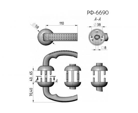 Ручка на фланце CRIT РФ-6690-Бр 04041 – изображение 3