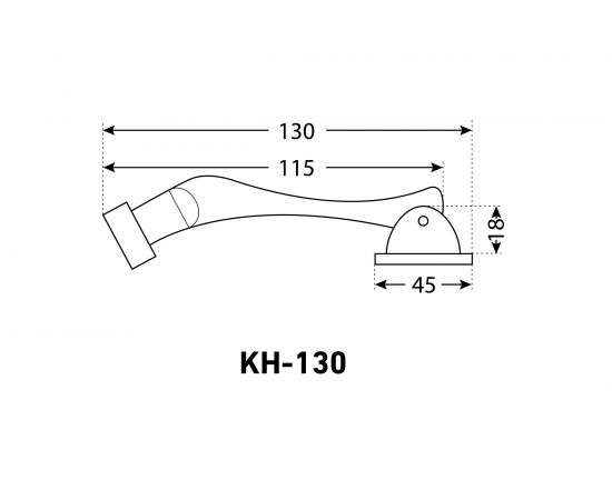 Дверной фиксатор Аллюр KH-130 BR бронза козья ножка Я666 – изображение 3