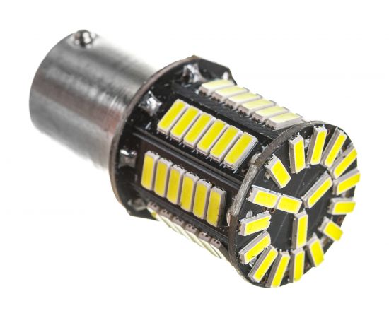 Автолампа диод S25 P21W 66 SMD диодов BA15s 1-контурная белая SKYWAY S08201397 – изображение 3
