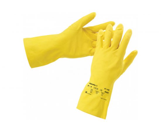Перчатки ANSELL ALPHATEC 87-190, желтые, латекс, р. 9.5-10 1470-10 – изображение 3