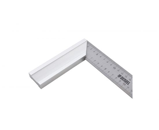 Угольник Denzel нержавеющая сталь, градуировка, алюминиевое основание, 250 мм 32396 – изображение 3