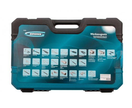 Набор инструментов Gross 115 предметов, 120 зубьев, CrV, 1/4, 1/2 14152 – изображение 4
