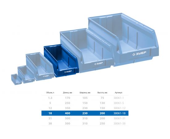 Складской лоток ЗУБР ЛСК-18 18 л 38061-18 – изображение 5