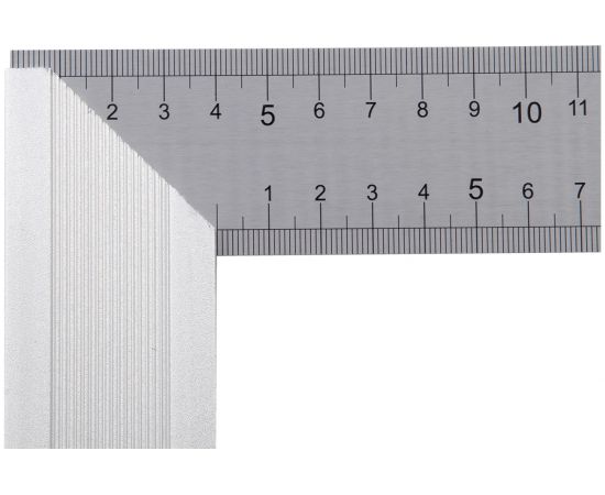 Угольник Denzel нержавеющая сталь, градуировка, алюминиевое основание, 250 мм 32396 – изображение 5