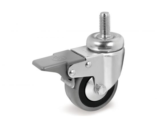 Колесо с вращающейся опорой, стержнем и передним тормозом (60 мм; 50 кг) Tellure rota 379102 