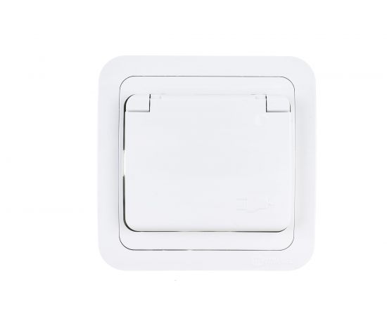 Розетка с крышкой, белая Makel Mimoza 12009 