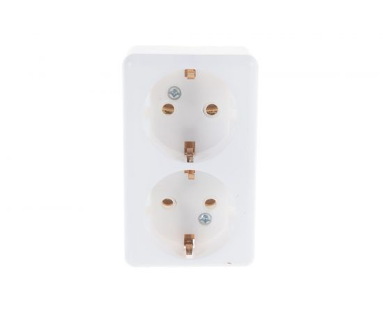 Розетка duwi о/п 2-местная с з/к серия Basis, белый 26403 3 