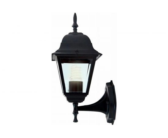 Садово-парковый светильник, четырехгранный на стену вверх 60W E27 230V, черный Feron 4101 11014 