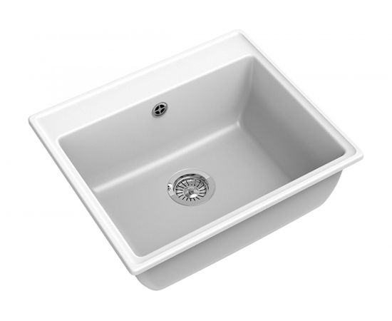 Мойка GRANFEST мрамор VERTEX 1-чаша, 580х500 мм., иней GF-V-580 