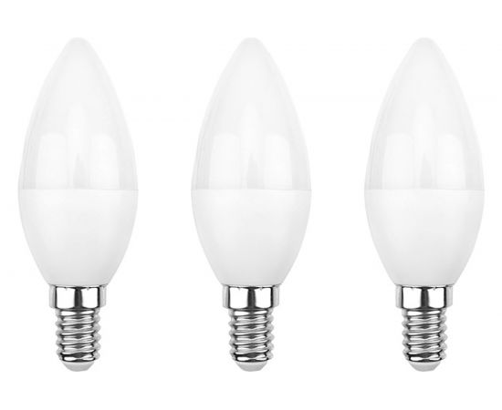 Светодиодная лампа REXANT 3 шт Свеча CN 7.5 Вт E14 4000 K нейтральный свет 604-018-3 