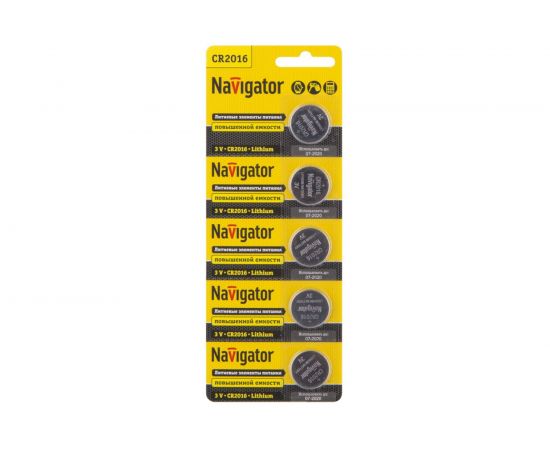 Элемент питания Navigator NBT-CR2016-BP5 94763 