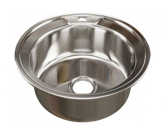 Мойка mixline круглая, 51х51х17 см, 0.6, выпуск 3 1/2, с сифоном 528184 