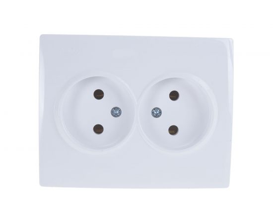 Двойная розетка LEZARD KARINA б/ з керамика белая 707-0200-128 