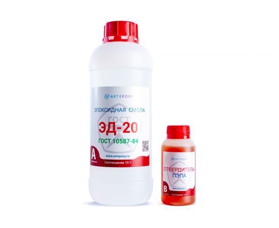 Эпоксидная смола ArtEpoxy ЭД-20 1 кг с отвердителем ПЭПА 100 гр 21618 