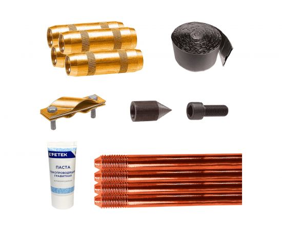 Комплект заземления EZETEK EZ – 6 6 метров, 14мм, 4х1500мм без коробки 90011-1 