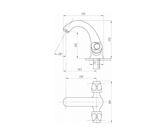 Смеситель для раковины Профсан ПСМ тип См-УмДЦБА PSM-712-48 – изображение 2
