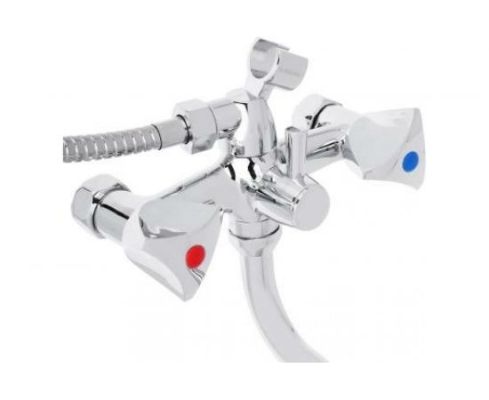 Смеситель для ванны СоюзКран с душем, круглый излив 40 см, резиновая кран-букса 1/2, хром, цинк SK08-S207 – изображение 2