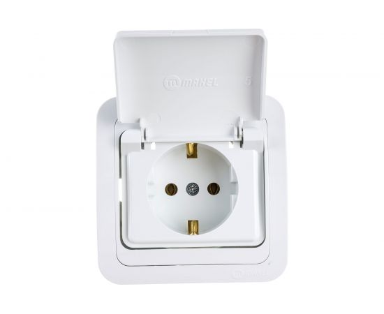 Розетка с крышкой, белая Makel Mimoza 12009 – изображение 3