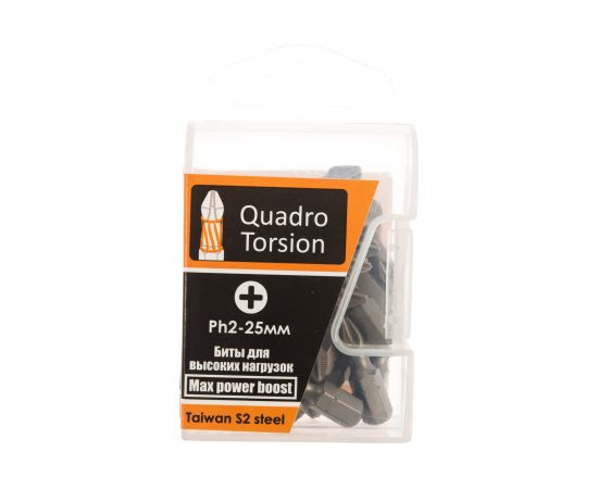 Бита (25 шт; PH2; 25 мм; 1/4"" C6.3) Quadro Torsion 410225 – изображение 3
