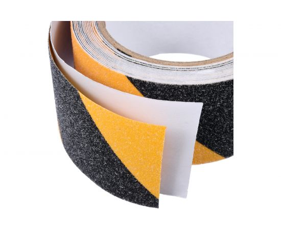 Противоскользящая сигнальная лента VORTEX 50 мм, 5 м, черно-желтая 24160 – изображение 3