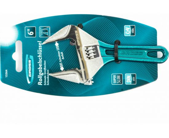 Разводной ключ 120мм, CrV, укороченная ручка GROSS 15564 – изображение 4