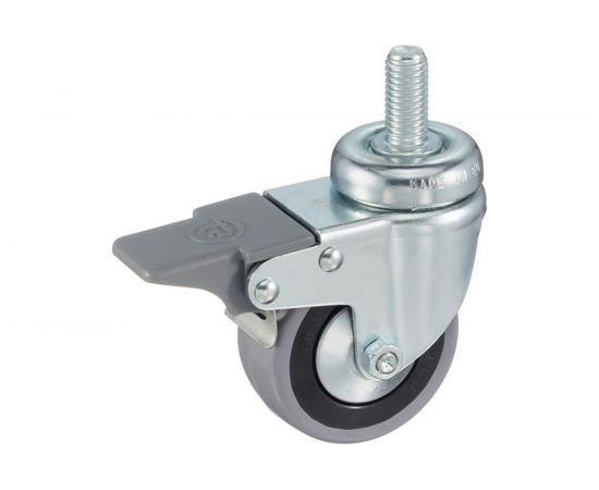 Колесо с вращающейся опорой, стержнем и передним тормозом (60 мм; 50 кг) Tellure rota 379102 – изображение 4