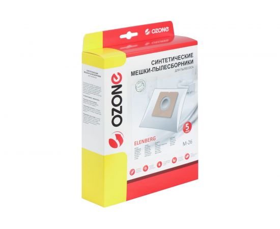 Мешки-пылесборники оригинальные синтетические OZONE (5 шт.) AKIRA, ATLANTA, BIMATEK, BORK M-26 – изображение 4