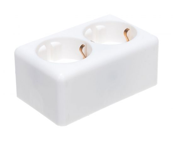 Розетка duwi о/п 2-местная с з/к серия Basis, белый 26403 3 – изображение 5