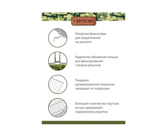 Универсальная большая решетка-гриль BOYSCOUT + веер 61304 – изображение 5