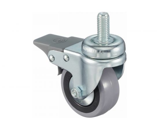 Колесо с вращающейся опорой, стержнем и передним тормозом (60 мм; 50 кг) Tellure rota 379102 – изображение 6