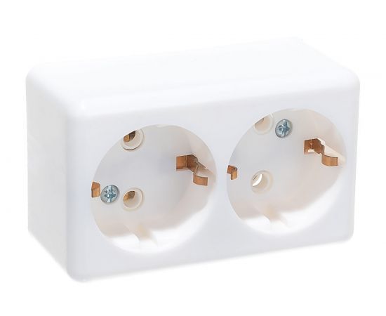 Розетка duwi о/п 2-местная с з/к серия Basis, белый 26403 3 – изображение 7